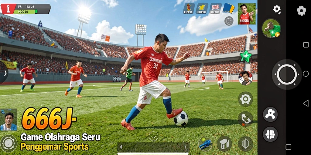 Tampilan gameplay 666J dengan aksi olahraga yang menegangkan.