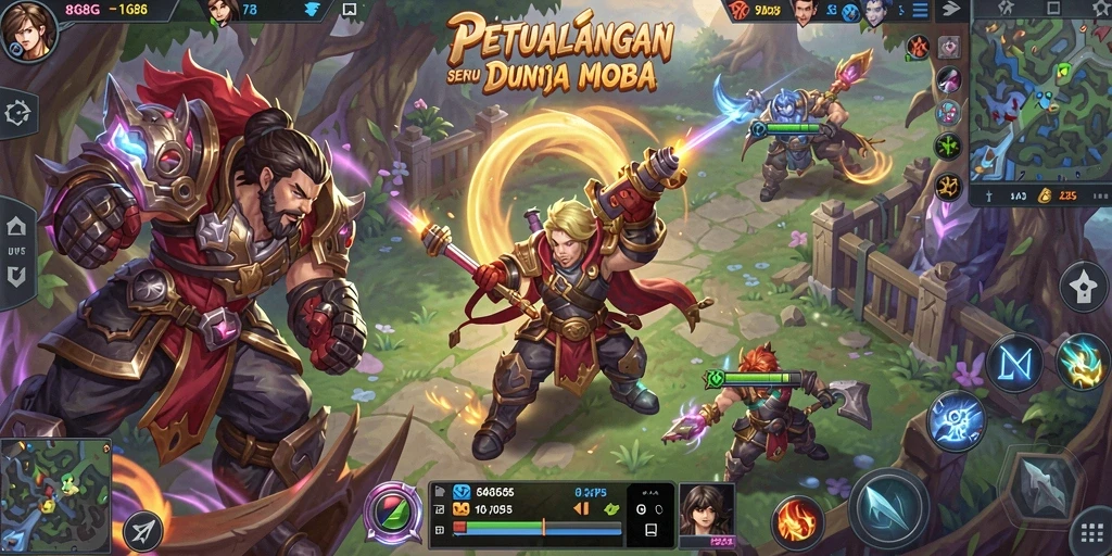 Tampilan gameplay seru di arena MOBA 8G8G.