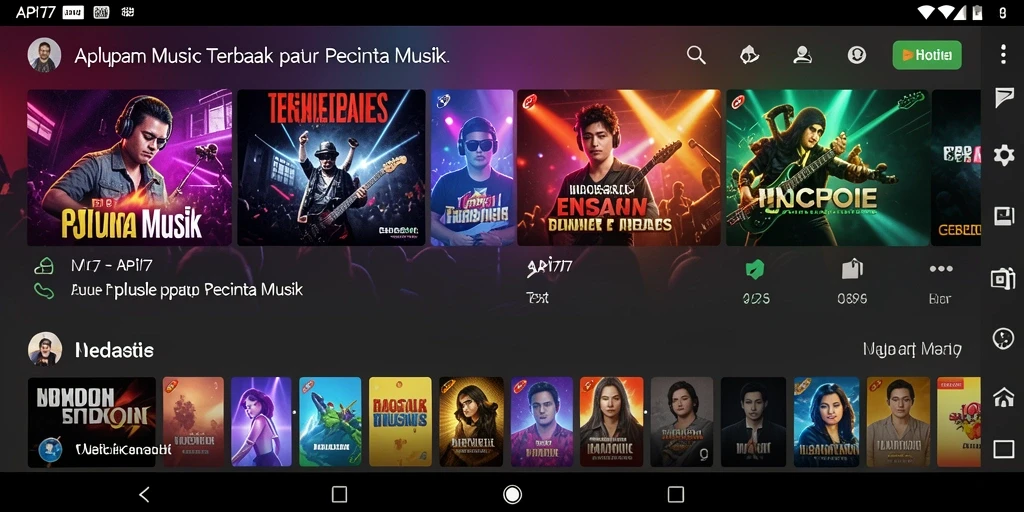 Tampilan gameplay API77 menunjukkan interaksi pengguna dengan berbagai alat musik.