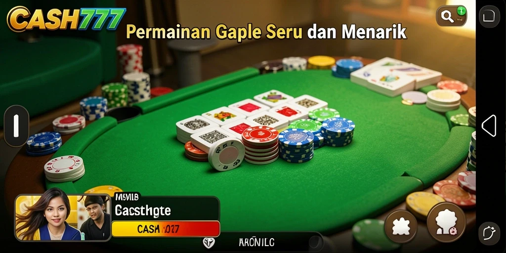 Tampilan gameplay seru dalam aplikasi Gaple CASH777.