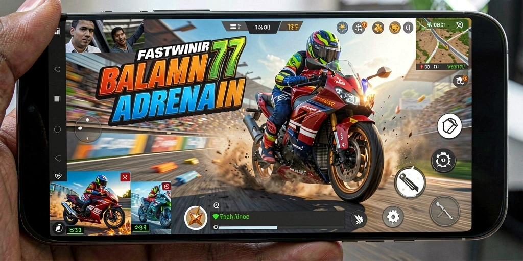 Screenshot FASTWIN77 menampilkan aksi balapan motor yang mendebarkan.