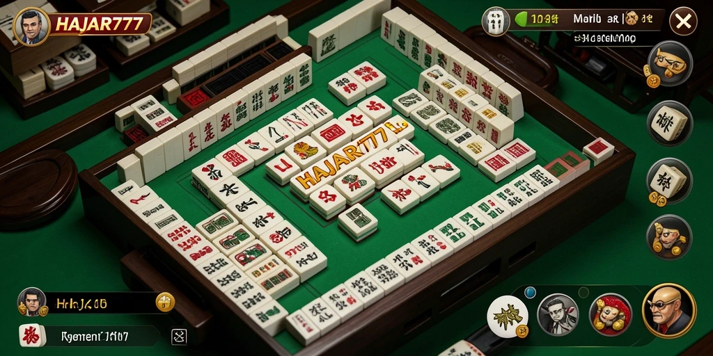Tampilan gameplay seru dari game Mahjong HAJAR777 dengan grafis menarik.