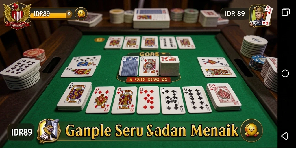 Screenshot gameplay menampilkan suasana seru bermain Gaple.