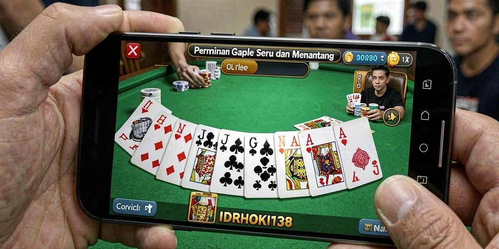 Tampilan gameplay seru IDRHOKI138 dalam permainan Gaple.
