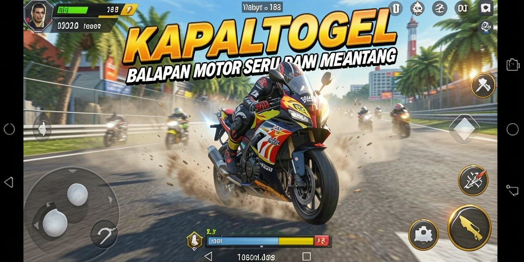 Screenshot menampilkan momen balapan kencang dalam KAPALTOGEL.