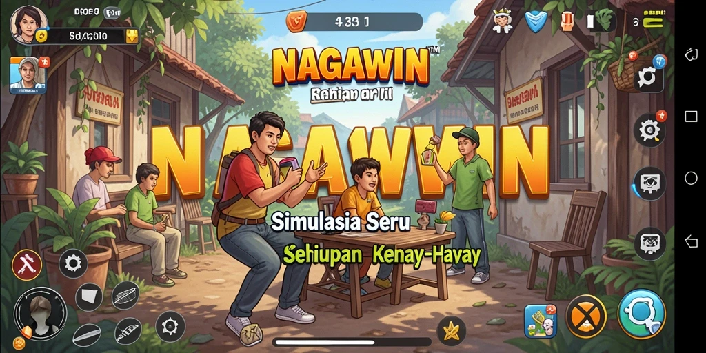 Tampilan gameplay menarik NAGAWIN dengan interaksi sosial.