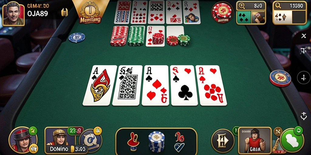 Gambaran utama gameplay Domino yang seru di OJA89.