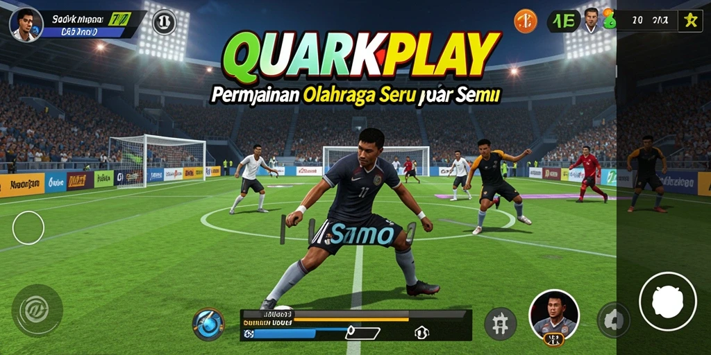 Screenshot gameplay QUARKPLAY yang menampilkan aksi olahraga yang seru.