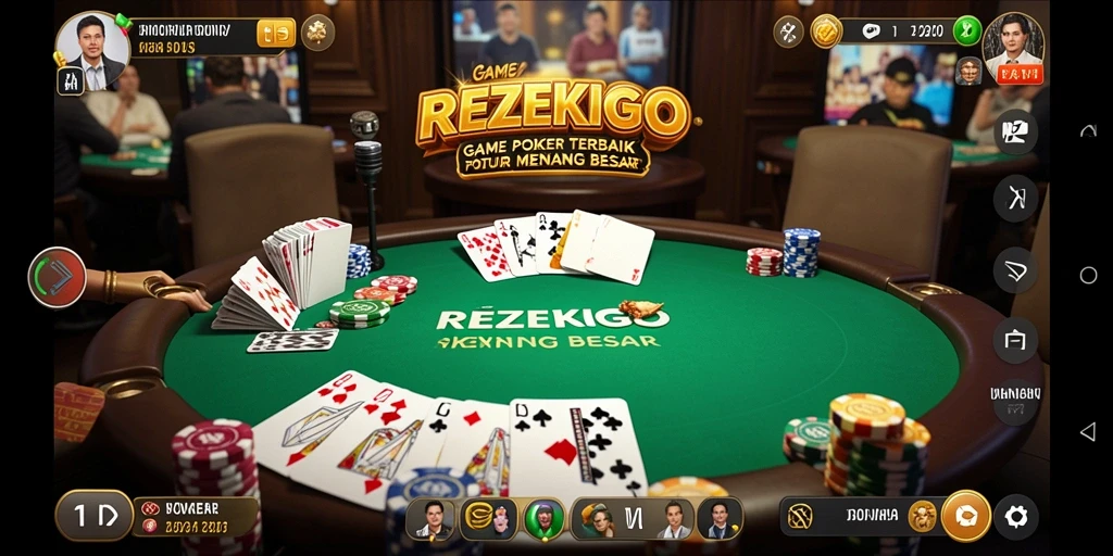 Gameplay seru di REZEKIGO dengan banyak pemain Poker.