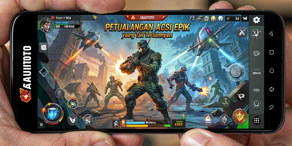 Screenshot utama SAUDITOTO menampilkan aksi mendebarkan dalam gameplay.