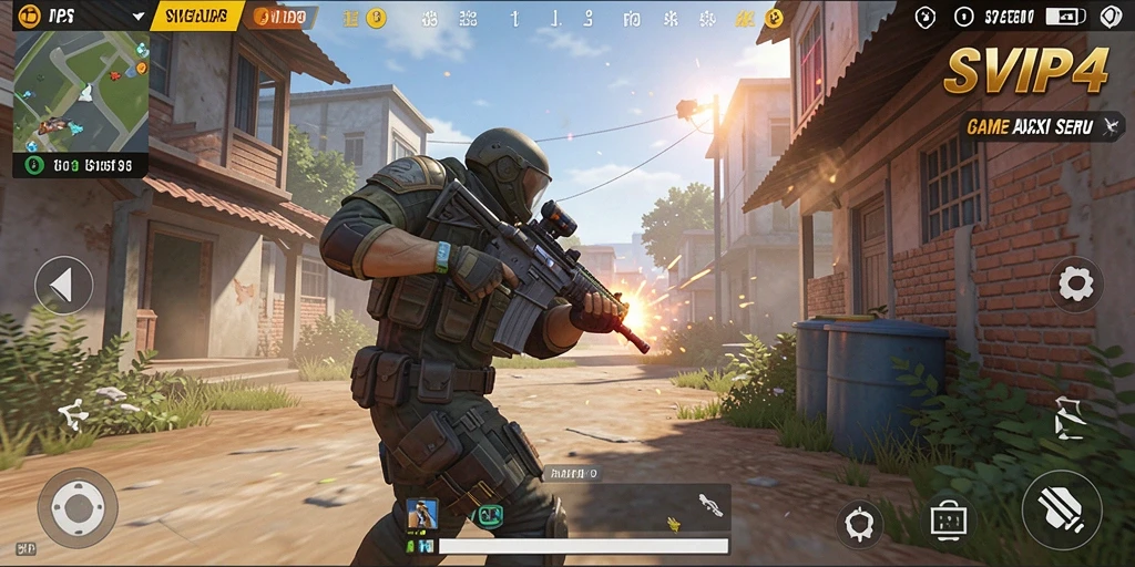 Gameplay seru SVIP4 dengan aksi tembak-menembak yang mendebarkan.