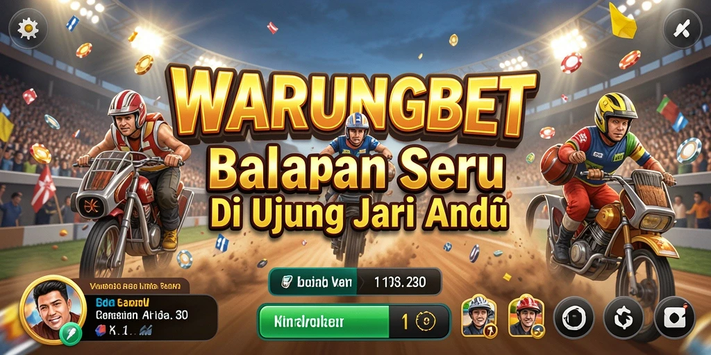 Tampilan menegangkan gameplay balapan di WARUNGBET.